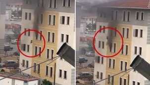 Kızını kurtarmak için 4. kattan aşağı attı