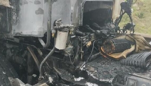 Samsun- Ordu karayolunda 26 ton mazot yüklü tanker yandı