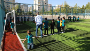 Talas'da okul ve spor sahaları temizlik seferberliği