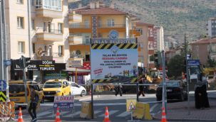 Talas'ta kış öncesi hummalı yol çalışması