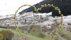 Rize'nin yüksek kesimlerinde kar yağışı etkili oldu 