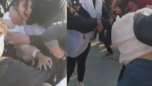 İstanbul Arnavutköy'de kız öğrencilerin kavgası kameralara yansıdı