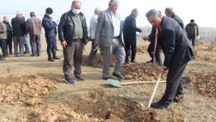 KIZILCA MAHALLESİNDE BİN 600 FİDAN TOPRAKLA BULUŞTU