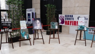 Kütahya'da kadına şiddete karşı stant açıldı 