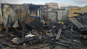 Başakşehir’de işçilerin kaldığı konteynerlerde yangın