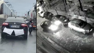 'Çok acemiyim' yazısıyla dolaşıyordu, kaza yaptı