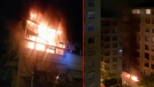 Kadıköy'de 10 katlı binada korkutan yangın