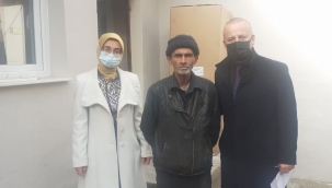 Manisa'da evi yanan aileye yardım 