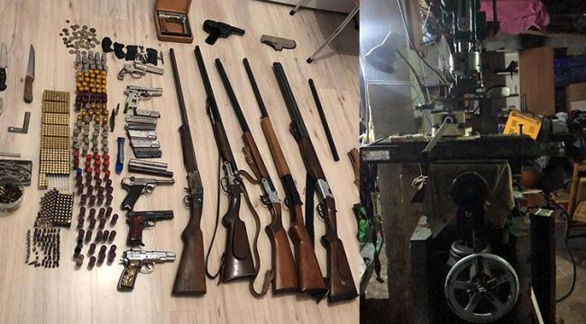 Tekirdağ'da silah imalathanesine dönüştürülen depoya baskın