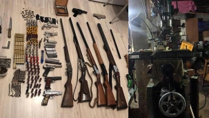 Tekirdağ'da silah imalathanesine dönüştürülen depoya baskın