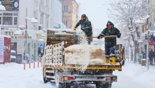 Aksaray Belediyesi 85 aracıyla kar mesaisinde 