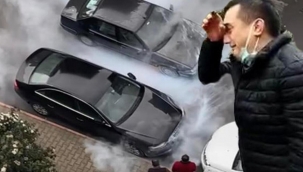 Aracı yandı, gözyaşlarına boğuldu