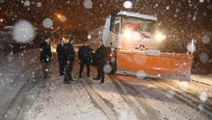 Başkan Palancıoğlu, karla mücadele çalışmalarına katıldı