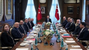 Cumhurbaşkanı Erdoğan, Bakan Bilgin ve Hak-İş heyetini kabul etti