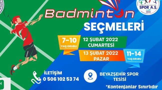 Kayseri'de Badminton seçmeleri başlıyor