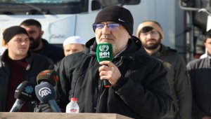 Konya'dan Suriye'ye 11 yardım tırı gönderildi