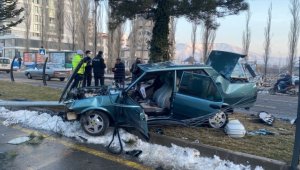 Niğde'de aydınlatma direğine ve ağaca çarpan otomobildeki 2 kişi yaralandı