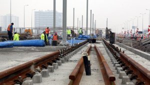 Raylı sistem hattında çalışmalar sürüyor