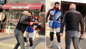 Taksici, motosikletli kuryeye testereyle saldırdı