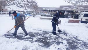 İncesu’da karla mücadele ekipleri sahada