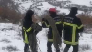 Kayseri İtfaiyesinden 6 saatlik keçi kurtarma operasyonu