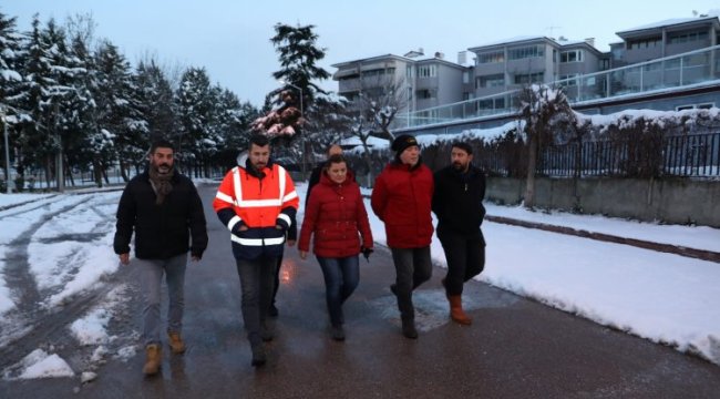 Kocaeli İzmit'te Hürriyet, Kuruçeşme’de kar denetimine çıktı