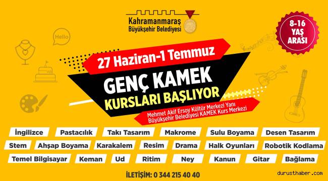 Genç KAMEK Kursları Başlıyor