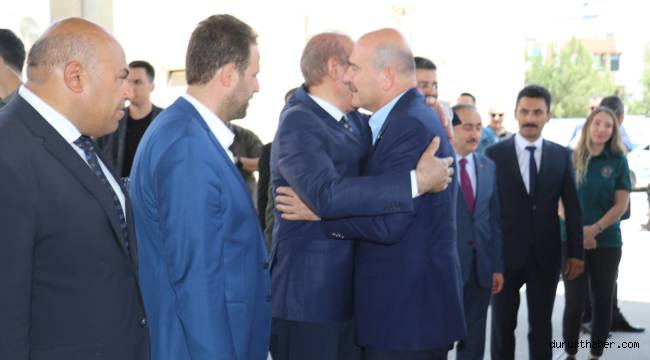 İçişleri Bakanı ile Başkan Yalçınkaya arasında samimi sohbet