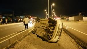 Kayseri'de Takla atan otomobilde 3 kişi yaralandı