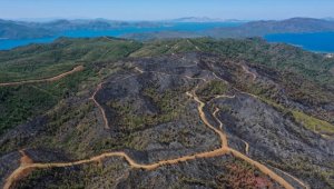 Marmaris'te yanan alanlar havadan görüntülendi