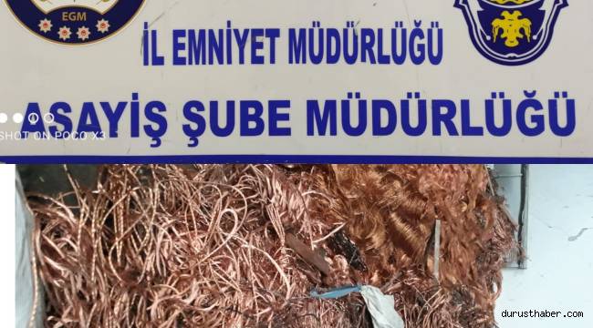 350 bin lira değerinde çalıntı kablo ele geçirildi