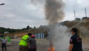 Büyükşehir İtfaiyesinden Kalyon İnşaat'a eğitim