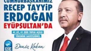 Cumhurbaşkanı Erdoğan, Eyüpsultan'da 41 eserin açılışına katılıyor