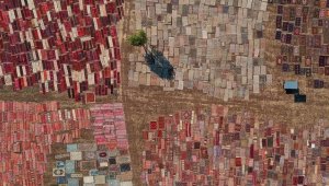 Güneşe serilerek renkleri pastelleştirilen halı ve kilimler yurt dışından alıcı buluyor