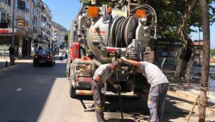 İlçe genelinde kanalizasyon temizlik çalışması 
