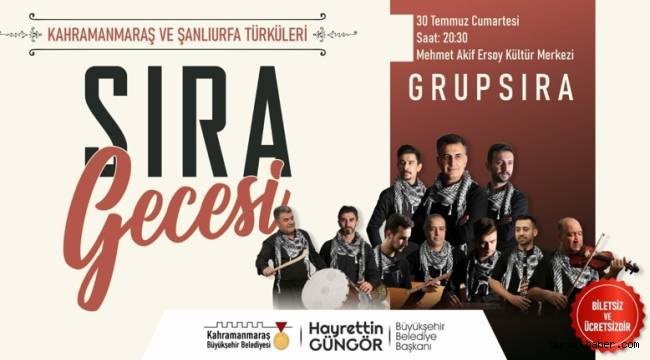 Kahramanmaraş ve Şanlıurfa Türküleriyle Sıra Gecesi