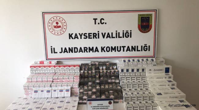 Kayseri'de Jandarma ekipleri kaçak sigara ele geçirdi