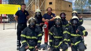 Stajyer itfaiyecilere sıkı eğitim