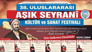 Uluslararası Aşık Seyrani kültür ve sanat festivali başlıyor