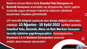 ABB uyardı: Ankara metrosu'nda altyapı çalışmaları yarın başlıyor