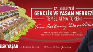 Çat'ta Gençlik ve Yaşam Merkezi'nin temel atma heyecanı...