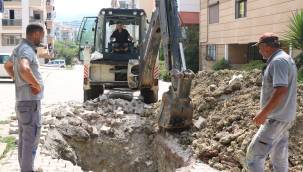 Damla sokak'ta kanalizasyon yenileme çalışması