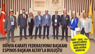 Dünya Karate Federasyonu Başkanı Espinos Başkan Altay’la Buluştu