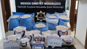 İçişleri Bakanı Soylu, Mersin'de 310 kilogram uyuşturucu hap ele geçirildiğini açıkladı