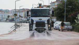 İlçe genelinde yıkama çalışmaları devam ediyor