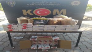 Kayseri'de kaçakçılık operasyonunda kaçak tütün ve sigara ele geçirildi