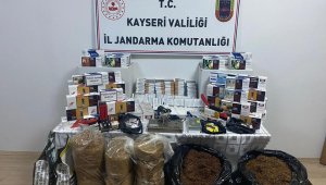 Kayseri'de kaçak tütün ve sigara operasyonunda bir şüpheli yakalandı