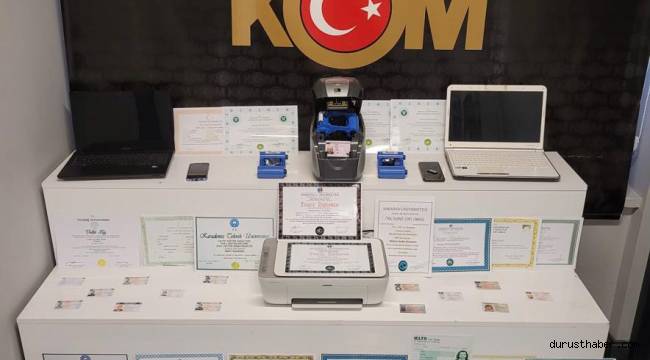 Resmî belgede sahtecilik yapan 2 kişi gözaltına alındı