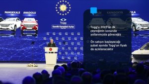 Cumhurbaşkanı Erdoğan: Togg, prestijli bir Türk markası olarak dünyanın birçok ülkesinde yolları süsleyecektir