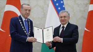 Cumhurbaşkanı Erdoğan'a Özbekistan'da Yüksek Düzeyli İmam Buhari Nişanı takdim edildi